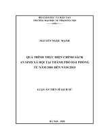 Quá trình thực hiện chính sách an sinh xã hội tại thành phố hải phòng từ năm 2001 đến năm 2015 