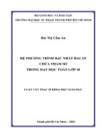 Hệ phương trình bậc nhất hai ẩn chứ tham số trong dạy học toán lớp 10 