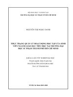 Thực trạng quản lý hoạt động học tập của sinh viên ngành giáo dục tiểu học tại trường đại học 