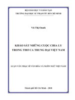 Khảo sát những cuộc chia ly trong thơ ca trung đại việt nam 