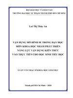 Vận dụng mô hình 5e trong dạy học môn khoa học nhằm phát triển năng lực vận dụng kiến thức vào thực tiễn cho học sinh tiểu học​ 