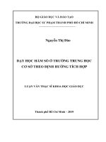 Dạy học hàm số ở trường trung học cơ sở theo định hướng tích hợp 