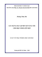 Xây dựng bài tập rèn kĩ năng nói cho học sinh lớp một 