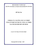 Stress của người làm can thiệp tâm lí ở một số trung tâm can thiệp tại thành phố hồ chí minh 