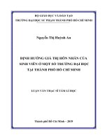 Định hướng giá trị hôn nhân của sinh viên ở một số trường đại học tại thành phố hồ chí minh 