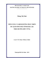 Tiềm năng và định hướng phát triển du lịch sinh thái tỉnh đắk lắk theo hướng bền vững 