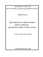 Một lớp bài toán biên hai điểm không chính quy cho phương trình vi phân cấp hai 