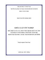 Biểu hiện lo âu của thân nhân bệnh nhân ung thư giai đoạn cuối ở khoa chăm sóc giảm nhẹ bệnh viện đại học y dược thành phố hồ chí minh​ 