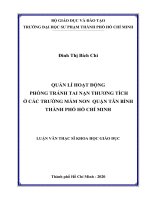 Quản lí hoạt động phòng tránh tai nạn thương tích ở các trường mầm non quận tân bình thành phố hồ chí minh​ 