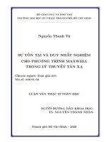 Sự tồn tại và duy nhất nghiệm cho phương trình maxwell trong lý thuyết tán xạ 