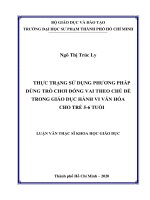 Thực trạng sử dụng phương pháp dùng trò chơi đóng vai theo chủ đề trong giáo dục hành vi văn hóa 