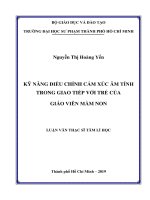 Kỹ năng điều chỉnh cảm xúc âm tính trong giao tiếp với trẻ của giáo viên mầm non 