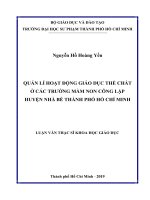 Quản lí hoạt động giáo dục thể chất ở các trường mầm non công lập huyện nhà bè thành phố hồ chí minh 