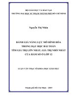 Đánh giá năng lực mô hình hóa trong dạy học bài toán tìm giá trị lớn nhất, giá trị nhỏ nhất của hàm số ở lớp 12​ 