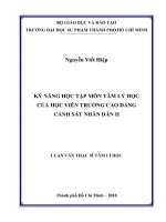 Kỹ năng học tập môn tâm lý học của học viên trường cao đẳng cảnh sát nhân dân II 