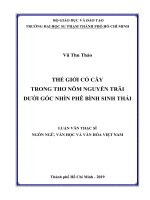 Thế giới cỏ cây trong thơ nôm nguyễn trãi dưới góc nhìn phê bình sinh thái 