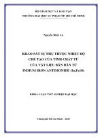 Khảo sát sự phụ thuộc nhiệt độ chế tạo của tính chất từ vật liệu bán dẫn từ indium iron antimonide 