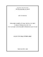 (Luận văn thạc sĩ) Tổng hợp, nghiên cứu đặc trưng cấu trúc và hoạt tính quang xúc tác của vật liệu nano TiO2 biến tính bằng Fe2O3 và CuO
