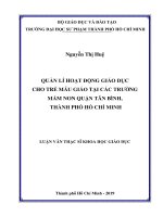 Quản lí hoạt động giáo dục cho trẻ mẫu giáo tại các trường mầm non quận tân bình, thành phố hồ chí minh​ 