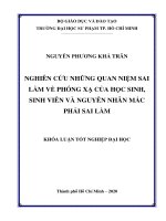 Nghiên cứu những quan niệm sai lầm về phóng xạ của học sinh, sinh viên và nguyên nhân mắc phải sai lầm​ 