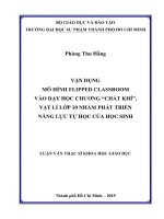 Vận dụng mô hình flipped classroom vào dạy học chương chất khí, vật lí 10 nhằm phát triển năng lực 