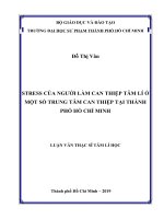 Stress của người làm can thiệp tâm lí ở một số trung tâm can thiệp tại thành phố hồ chí minh 