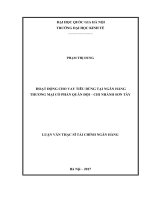 (Luận văn thạc sĩ) hoạt động cho vay tiêu dùng tại ngân hàng thương mại cổ phần quân đội   chi nhánh sơn tây 