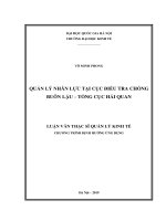 (Luận văn thạc sĩ) quản lý nhân lực tại cục điều tra chống buôn lậu – tổng cục hải quan 