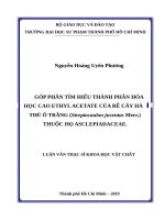 Góp phần tìm hiểu thành phần hóa học cao ethyl acetate của rễ cây hà thủ ô trắng (streptocaulon juventas merr ) thuộc họ aslepiadaceae​ 