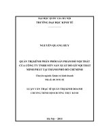 (Luận văn thạc sĩ) quản trị kênh phân phối sản phẩm đồ nội thất của công ty TNHH MTV sản xuất đồ gỗ nội thất minh phát tại thành phố hồ chí minh    