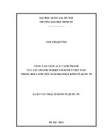 (Luận văn thạc sĩ) nâng cao năng lực cạnh tranh của các doanh nghiệp logistics việt nam trong bối cảnh việt nam hội nhập kinh tế quốc tế 