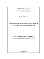 (Luận văn thạc sĩ) kiểm soát chi thường xuyên ngân sách nhà nước qua kho bạc nhà nước quế võ bắc ninh     