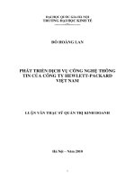 (Luận văn thạc sĩ) phát triển dịch vụ công nghệ thông tin của công ty hewlett packard việt nam    