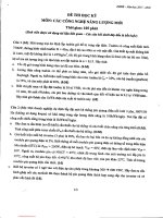 Đề kiểm tra cuối học kỳ II năm 2017-2018 môn Các công nghệ năng lượng mới - ĐH Bách khoa TP.HCM