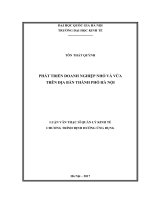 (Luận văn thạc sĩ) phát triển doanh nghiệp nhỏ và vừa trên địa bàn thành phố hà nội 