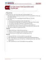 Bài giảng Kế toán Ngân hàng thương mại - Bài 3: Kế toán thanh toán qua ngân hàng thương mại