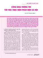 Công khai thông tin với việc thực hiện phản biện xã hội