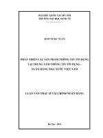 (Luận văn thạc sĩ) phát triển các sản phẩm thông tin tín dụng tại trung tâm thông tin tín dụng   ngân hàng nhà nước việt nam 