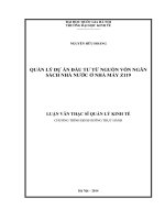 (Luận văn thạc sĩ) quản lý dự án đầu tư từ nguồn vốn ngân sách nhà nước ở nhà máy z119    