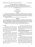 Các biện pháp tăng cường quản lý hoạt động dạy học tin học tại trường Đại học Đà Lạt