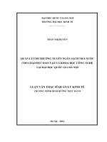 (Luận văn thạc sĩ) quản lý chi thường xuyên ngân sách nhà nước cho giáo dục đào tạo và khoa học công nghệ tại đại học quốc gia hà nội 