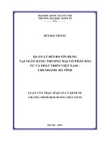 (Luận văn thạc sĩ) quản lý rủi ro tín dụng tại ngân hàng thương mại cổ phần đầu tư và phát triển việt nam   chi nhánh hà tĩnh    