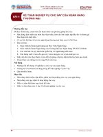 Bài giảng Kế toán ngân hàng thương mại - Bài 4: Kế toán nghiệp vụ cho vay của ngân hàng thương mại