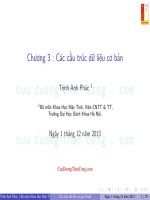 Bài giảng Cấu trúc dữ liệu và thuật toán: Chương 3 - Trịnh Anh Phúc, Nguyễn Đức Nghĩa