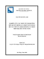 Nghiên cứu các nhân tố ảnh hƣởng đến quyết định lựa chọn ngân hàng để vay vốn của khách hàng cá nhân trên địa bàn thành phố đà nẵng 