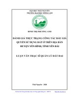 Đánh giá thực trạng công tác đấu giá quyền sử dụng đất ở trên địa bàn huyện yên bình, tỉnh yên bái