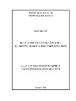 (Luận văn thạc sĩ) quản lý đội ngũ cán bộ, công chức tại bộ nông nghiệp và phát triển nông thôn    