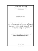 (Luận văn thạc sĩ) một số giải pháp hoàn thiện công tác tạo động lực lao động tại công ty mobifone     