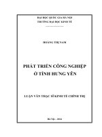 (Luận văn thạc sĩ) phát triển công nghiệp ở tỉnh hưng yên   