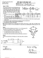 Đề thi cuối học kỳ I năm học 2017-2018 môn Điện tử học và tần số vô tuyến - ĐH Bách khoa TP.HCM